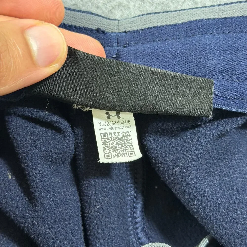Under Armour ColdGear Sweatpants Mens M Navy Gray Drawstring Loose Fit Lounge